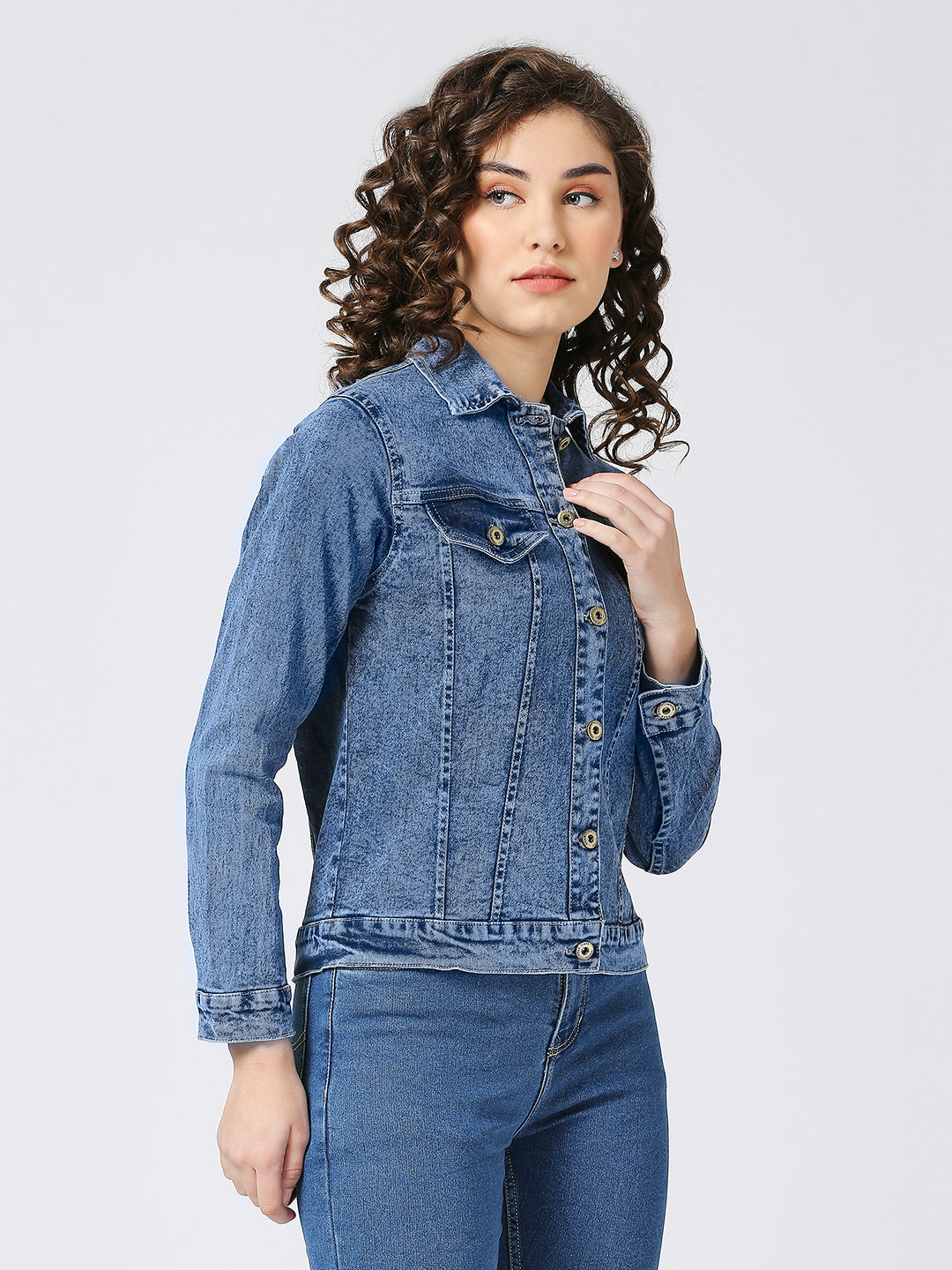 Cefalu Light Blue Denim Jacket for women