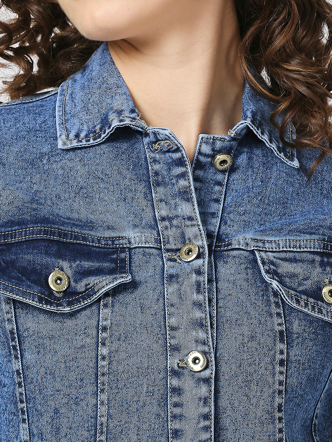 Cefalu Light Blue Denim Jacket for women