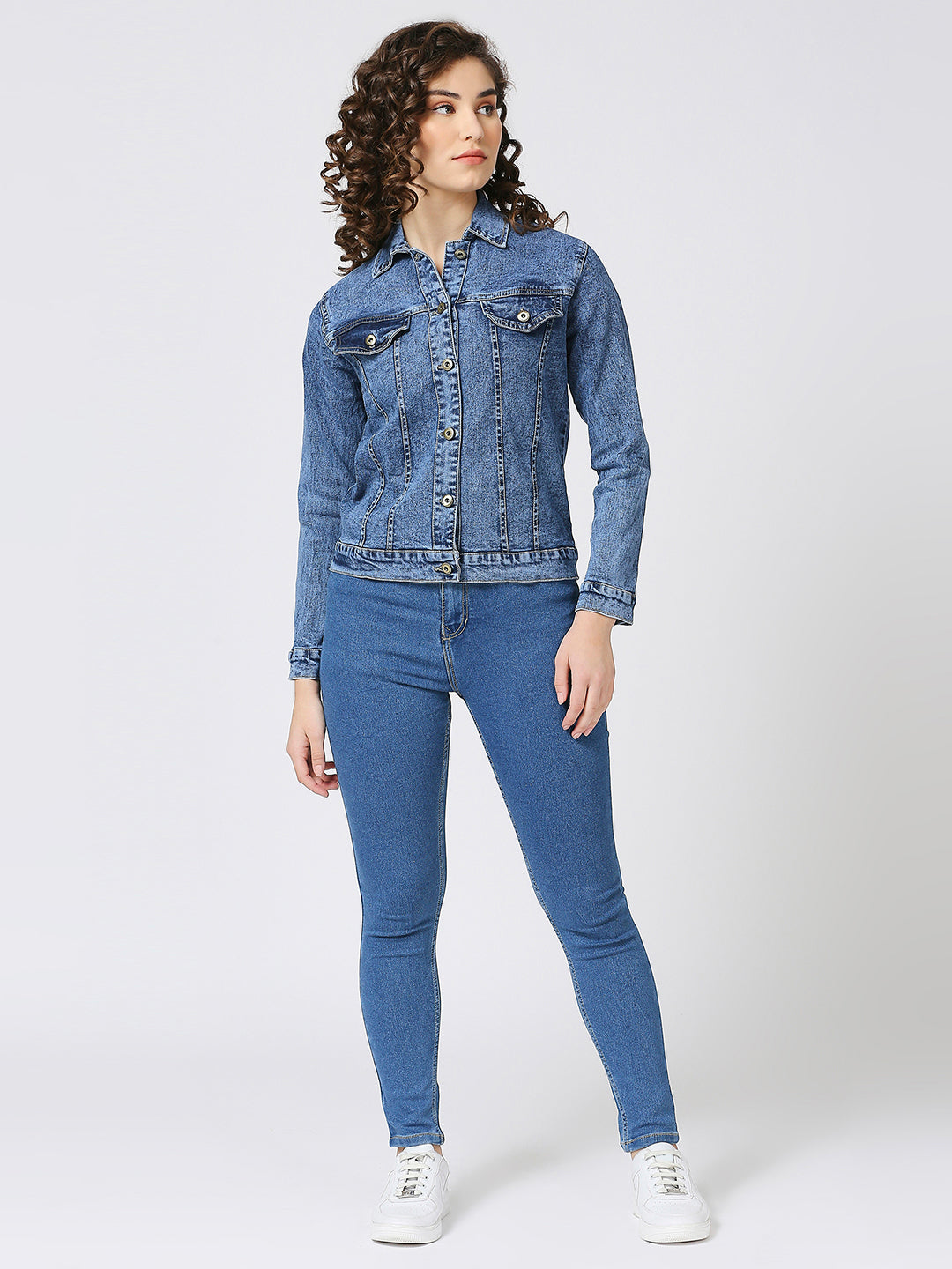 Cefalu Light Blue Denim Jacket for women