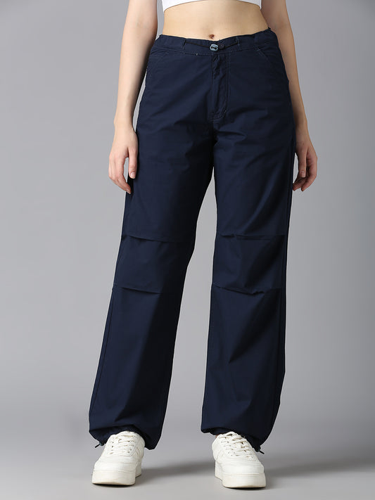 Cefalu Women Blue Parachute Pants