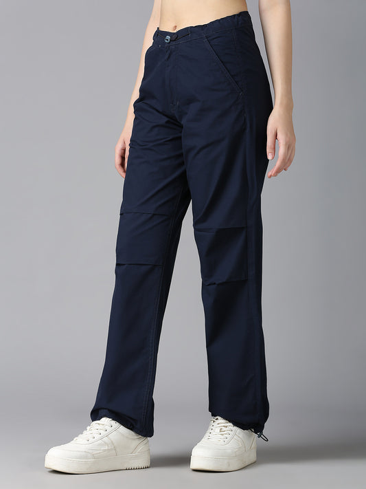 Cefalu Women Blue Parachute Pants