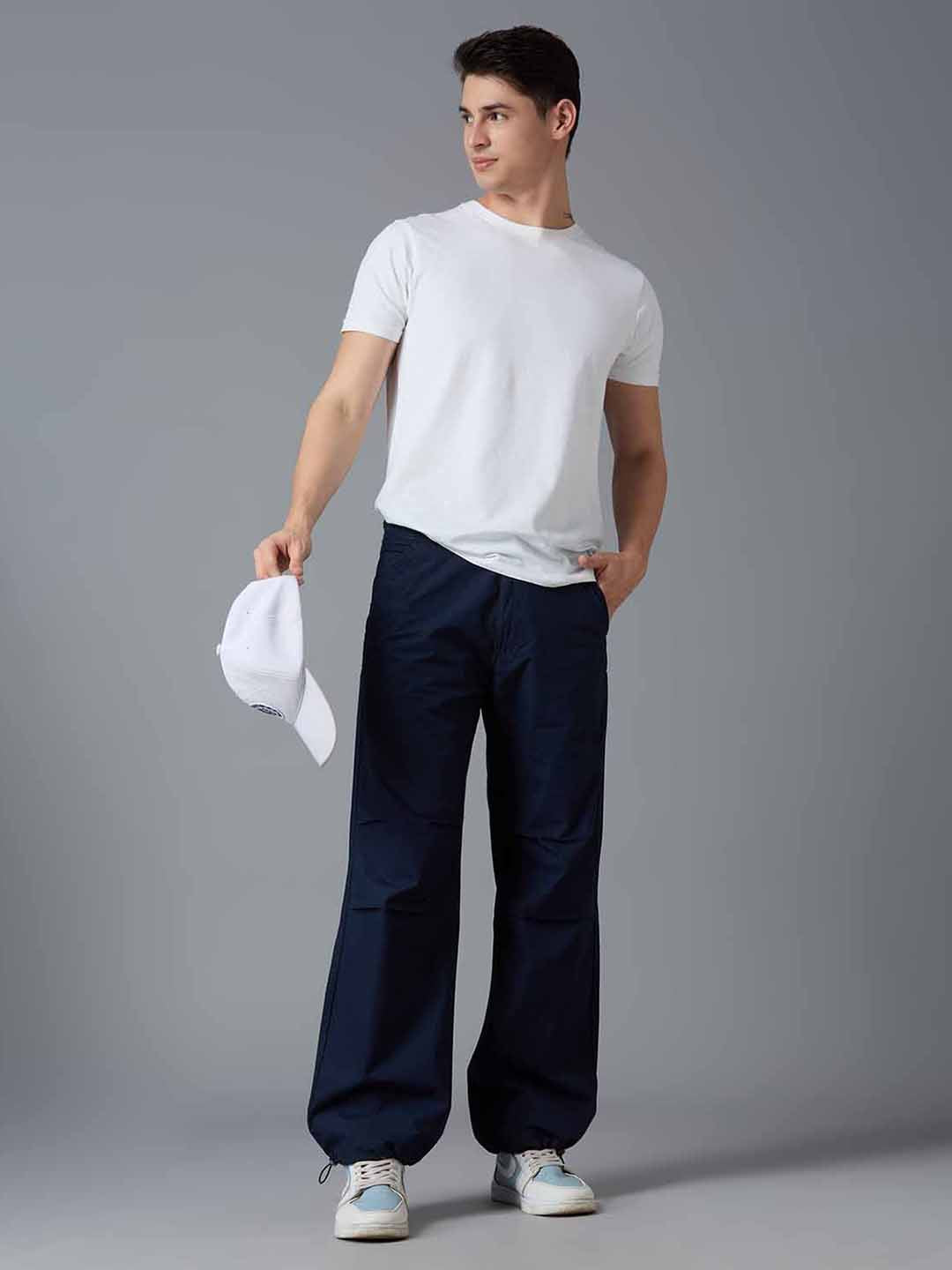 TCI Men Blue Parachute Pants
