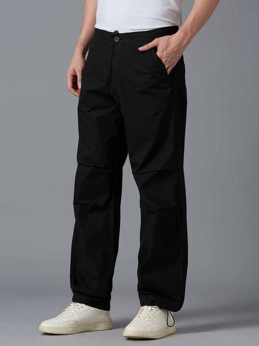 TCI Men Black Parachute Pants