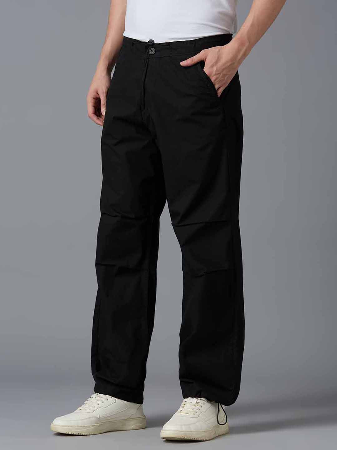 TCI Men Black Parachute Pants