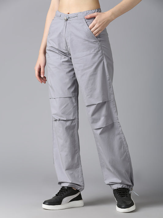 Cefalu Women Light Grey Parachute Pants