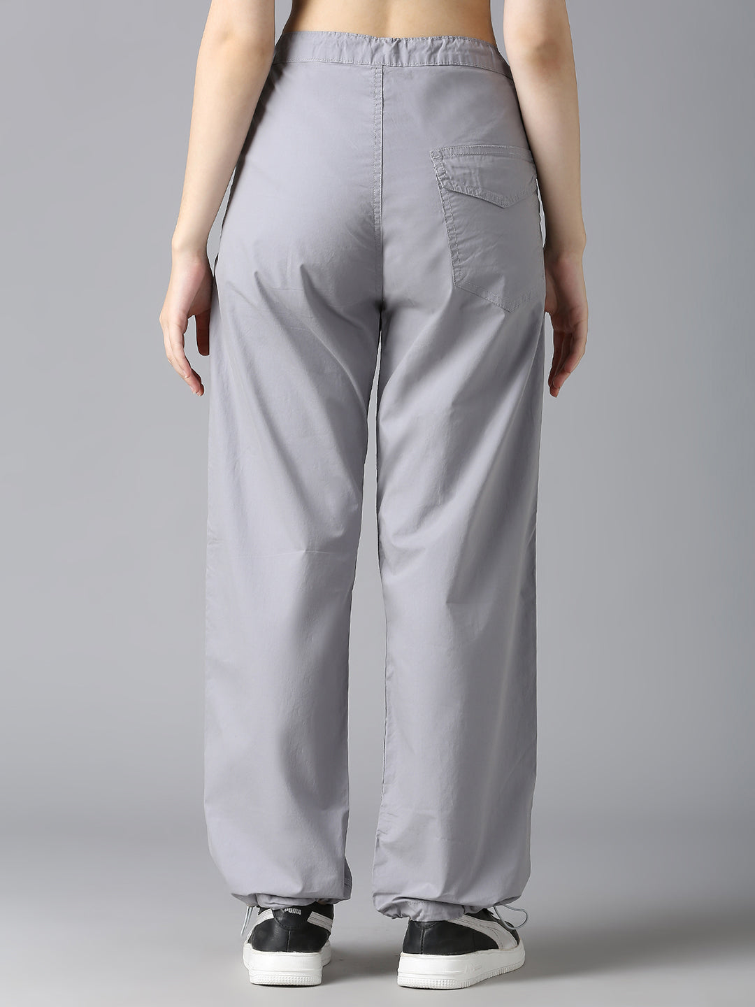 Cefalu Women Light Grey Parachute Pants