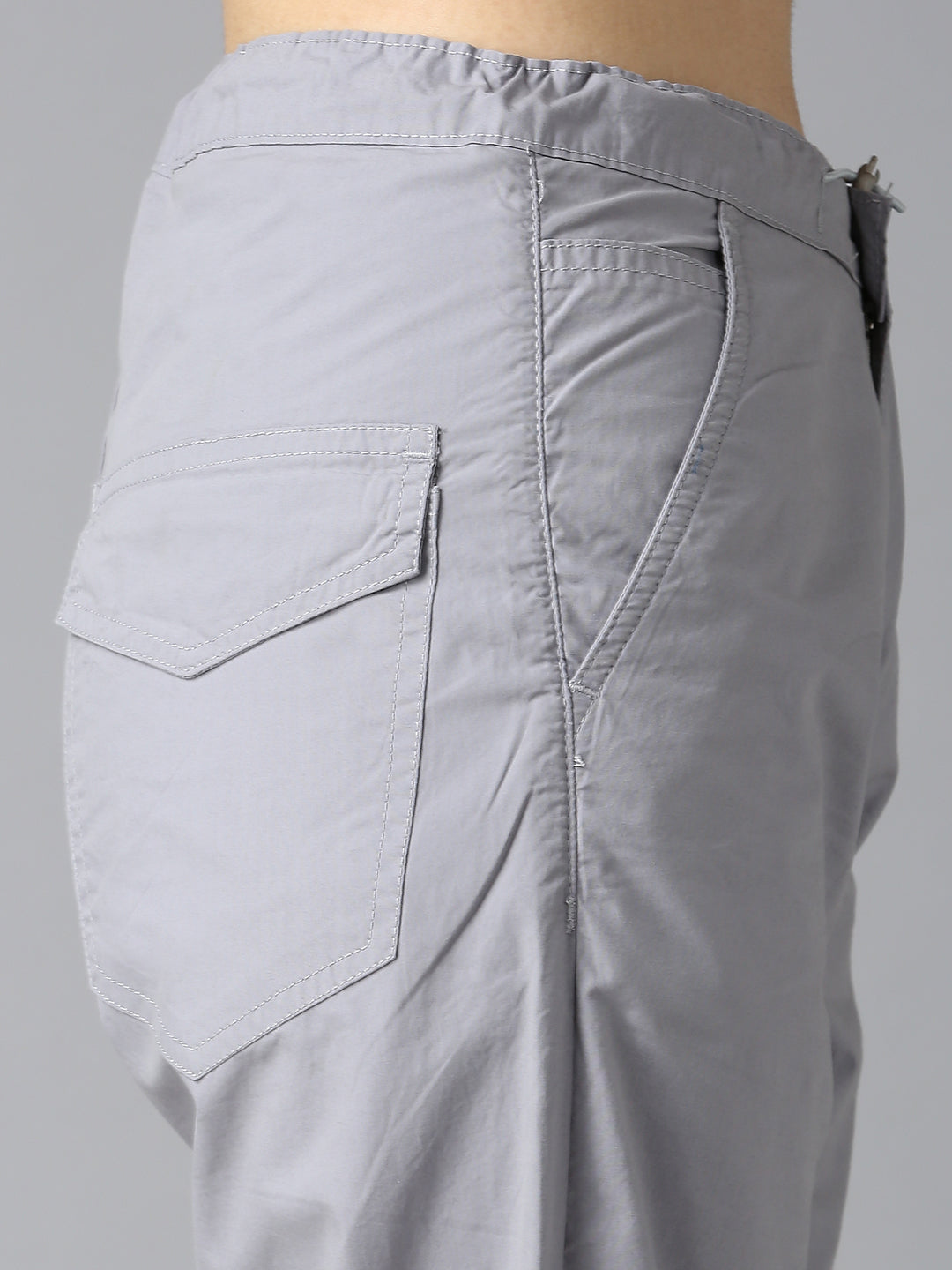Cefalu Women Light Grey Parachute Pants