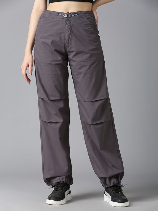 Cefalu Women Dark Grey Parachute Pants