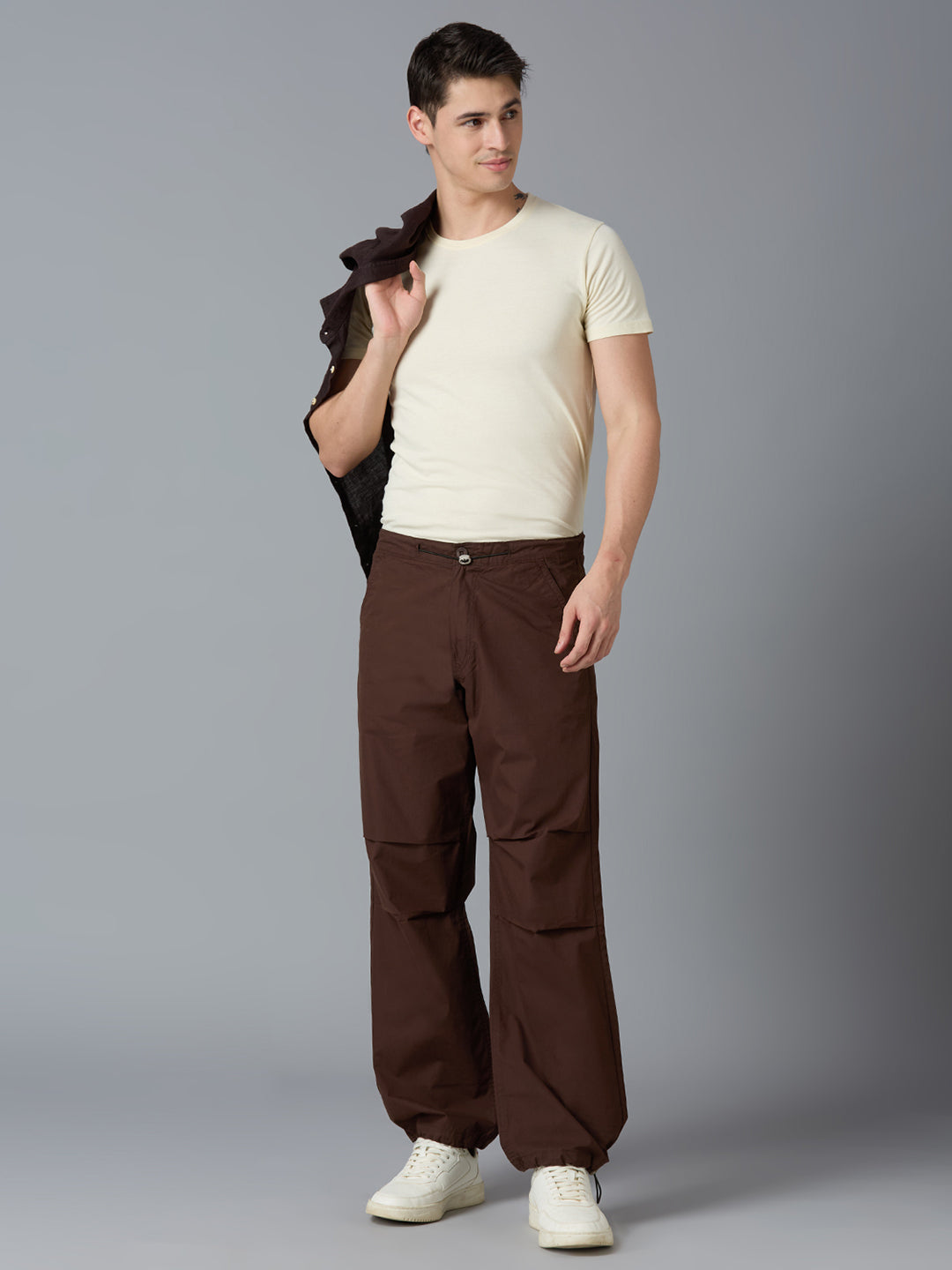 TCI Men Brown Parachute Pants