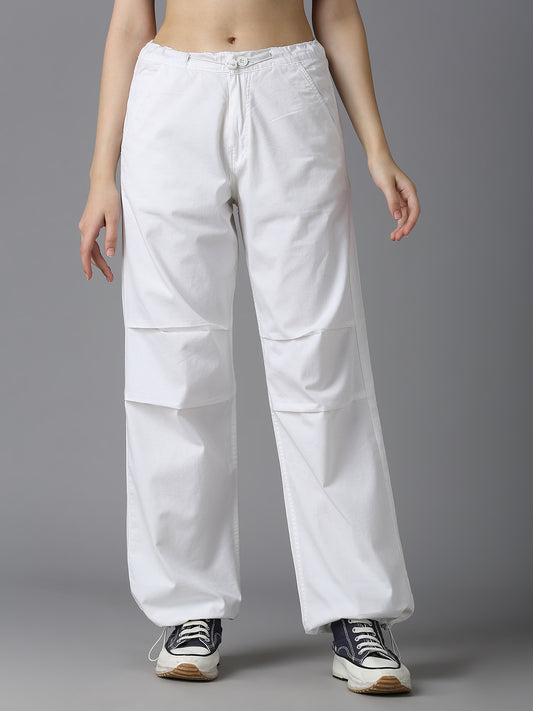 Cefalu Women White Parachute Pants