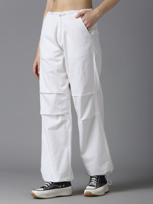 Cefalu Women White Parachute Pants