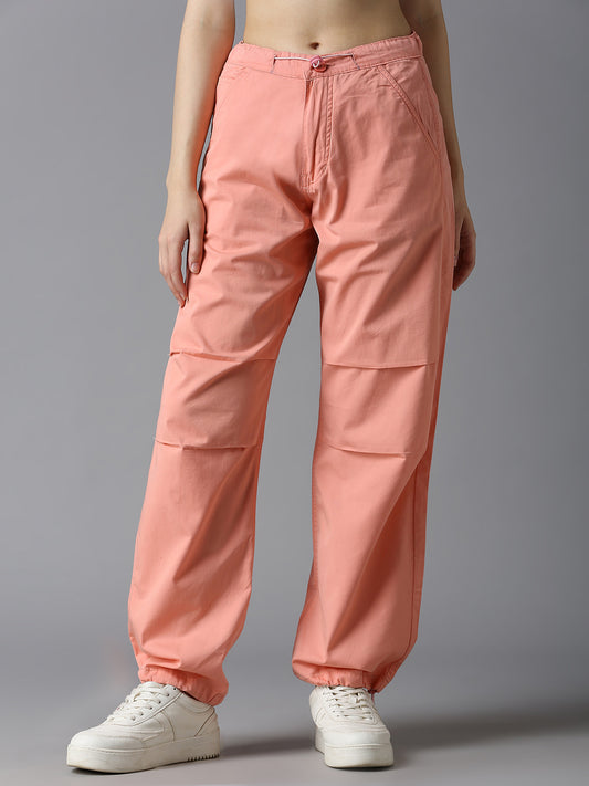 Cefalu Women Peach Parachute Pants