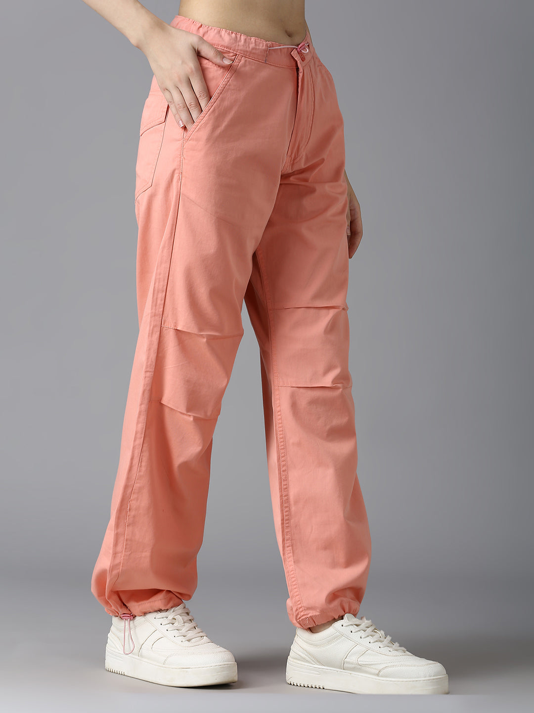 Cefalu Women Peach Parachute Pants
