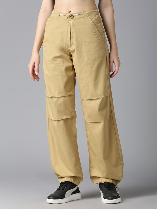 Cefalu Women Khaki Parachute Pants