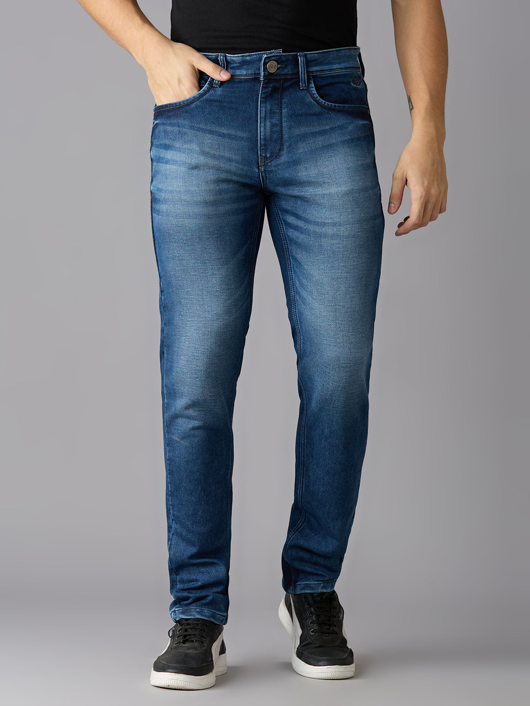 TCI Mens Comet Slim Fit Dark Blue Denim jeans