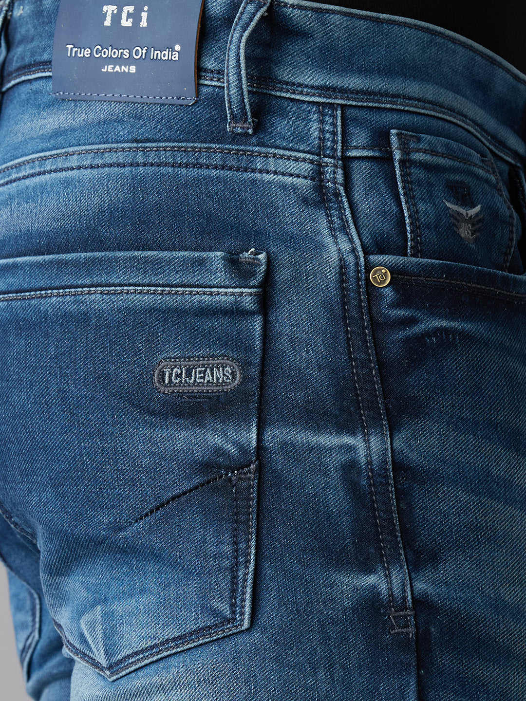TCI Mens Comet Slim Fit Dark Blue Denim jeans