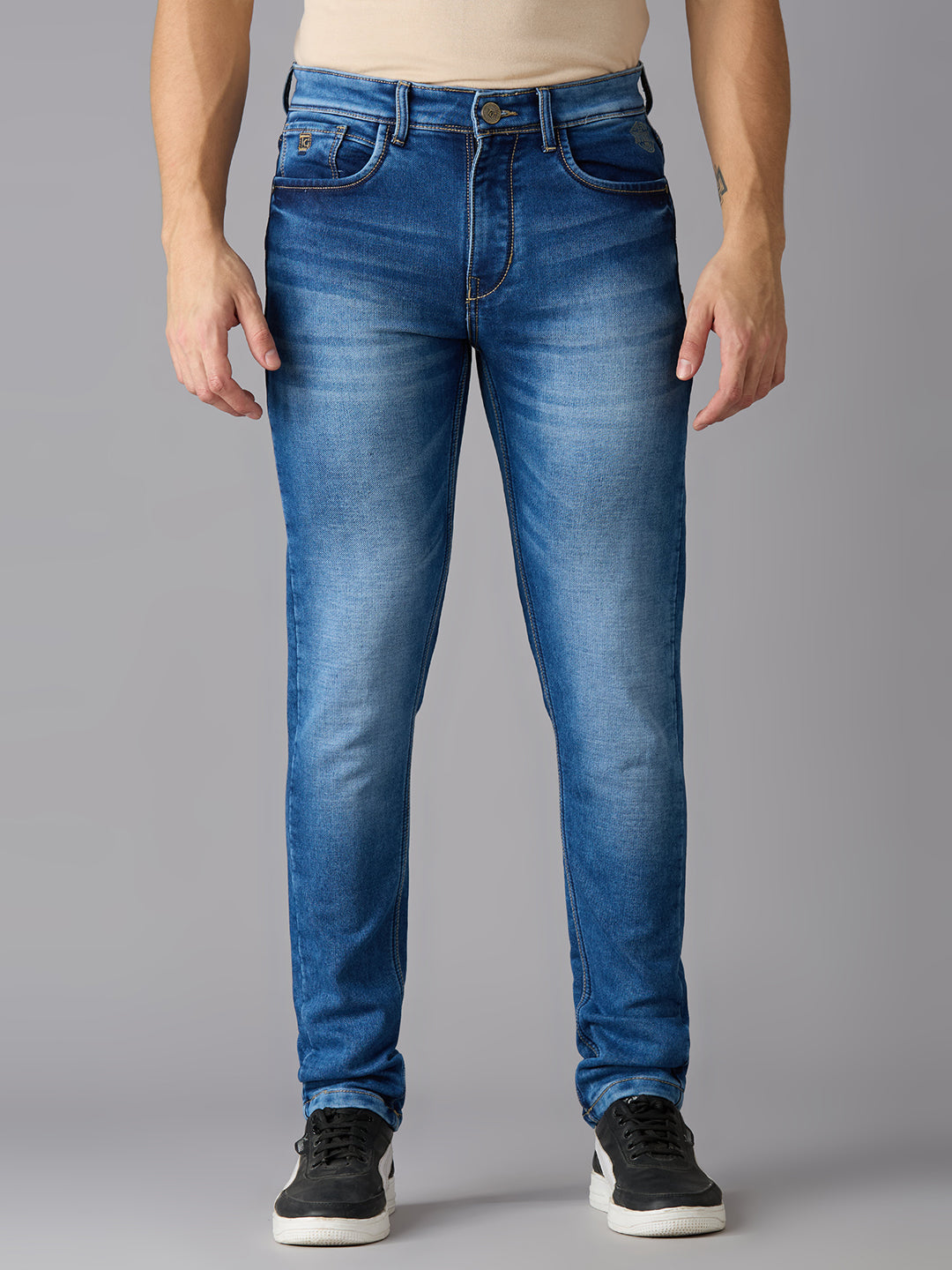 TCI Mens Aero Dark Slim Fit Blue Denim jeans - Asthetic and Comfortable