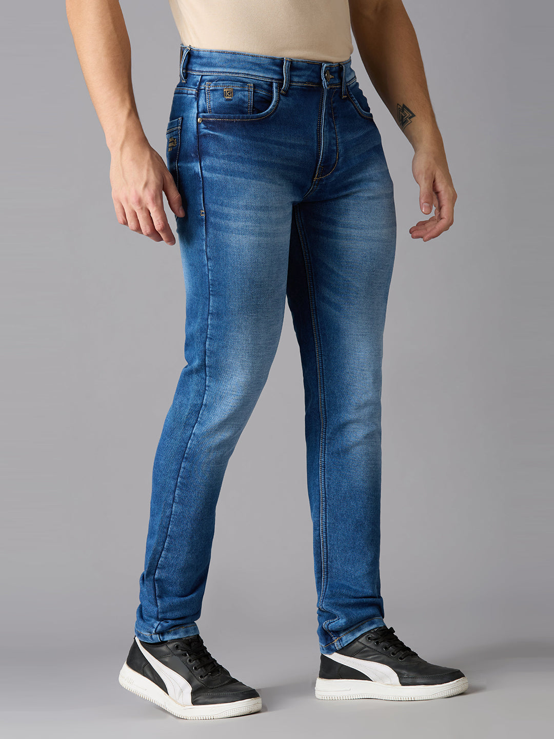 TCI Mens Aero Dark Slim Fit Blue Denim jeans - Asthetic and Comfortable