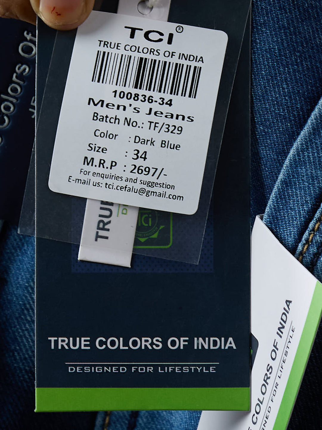 TCI Mens Aero Dark Slim Fit Blue Denim jeans - Asthetic and Comfortable