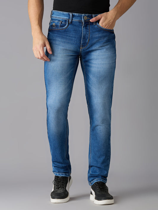 TCI Mens Truk Slim Fit Dark Blue Denim Jeans - Asthetic and Comfortable
