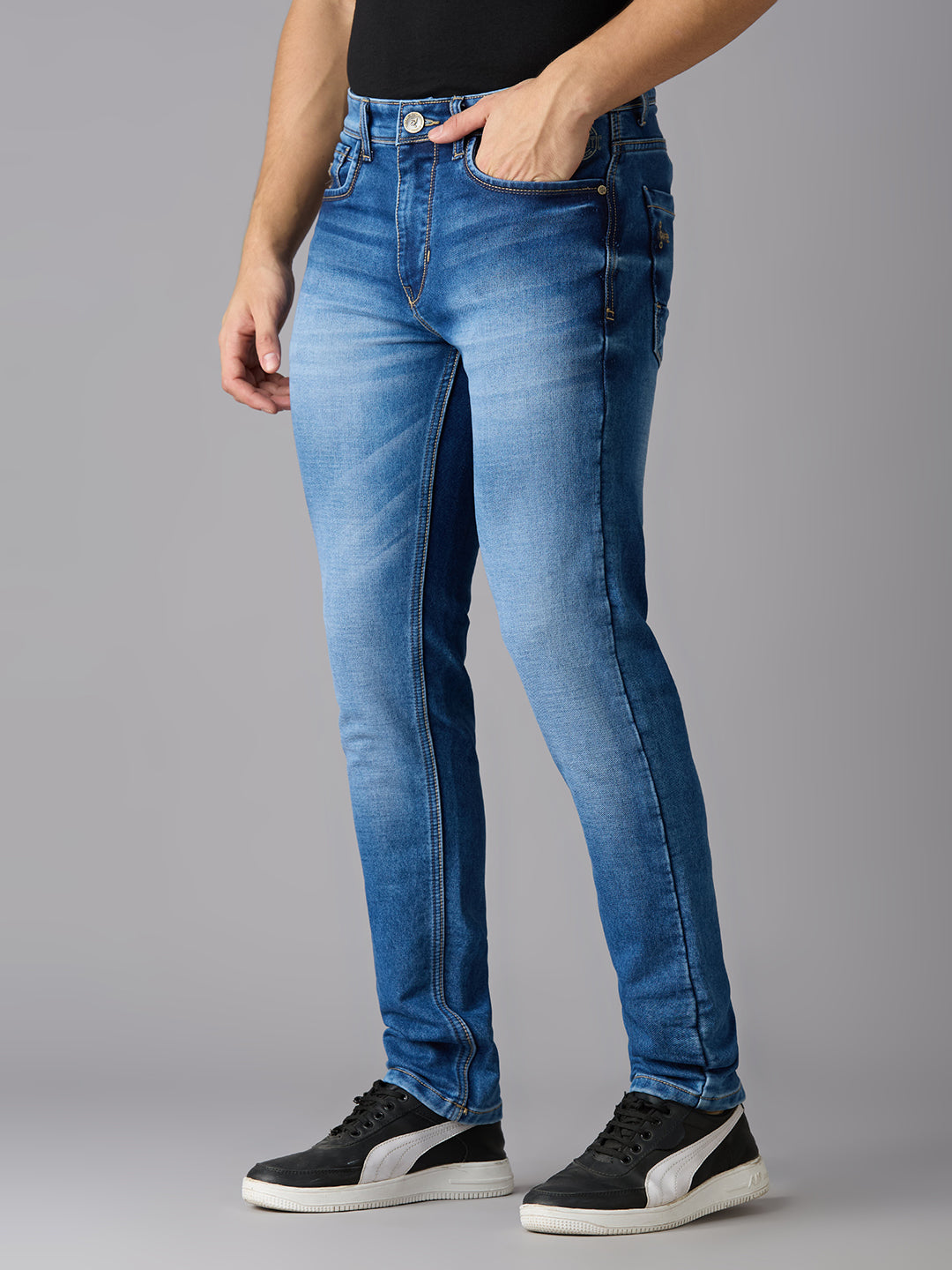 TCI Mens Truk Slim Fit Dark Blue Denim Jeans - Asthetic and Comfortable