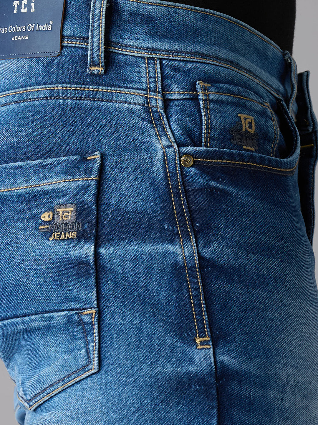 TCI Mens Truk Slim Fit Dark Blue Denim Jeans - Asthetic and Comfortable