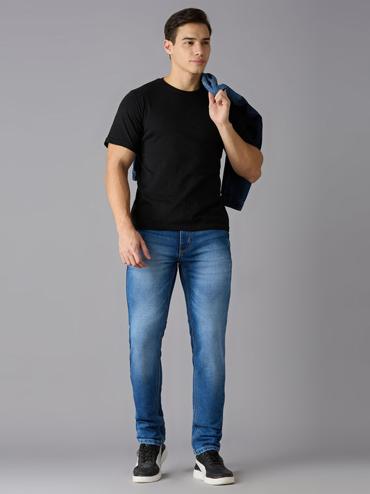 TCI Mens Truk Slim Fit Dark Blue Denim Jeans - Asthetic and Comfortable