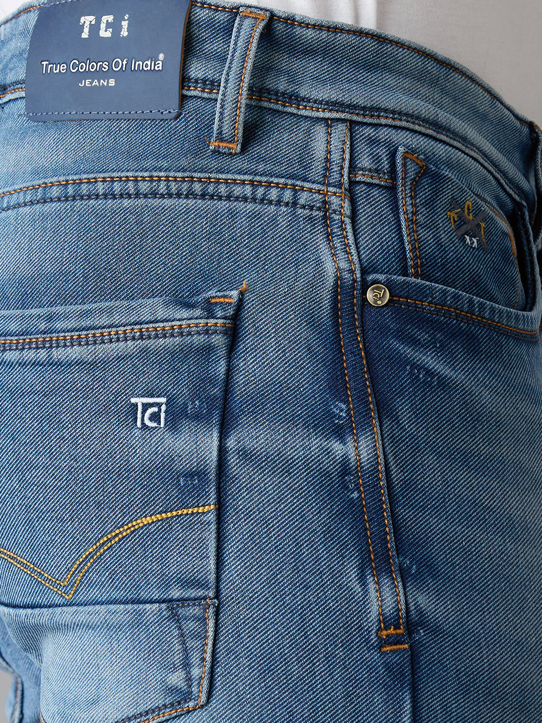 TCI Mens Jupiter Blue Denim Slim Fit jeans - Comfort and Style