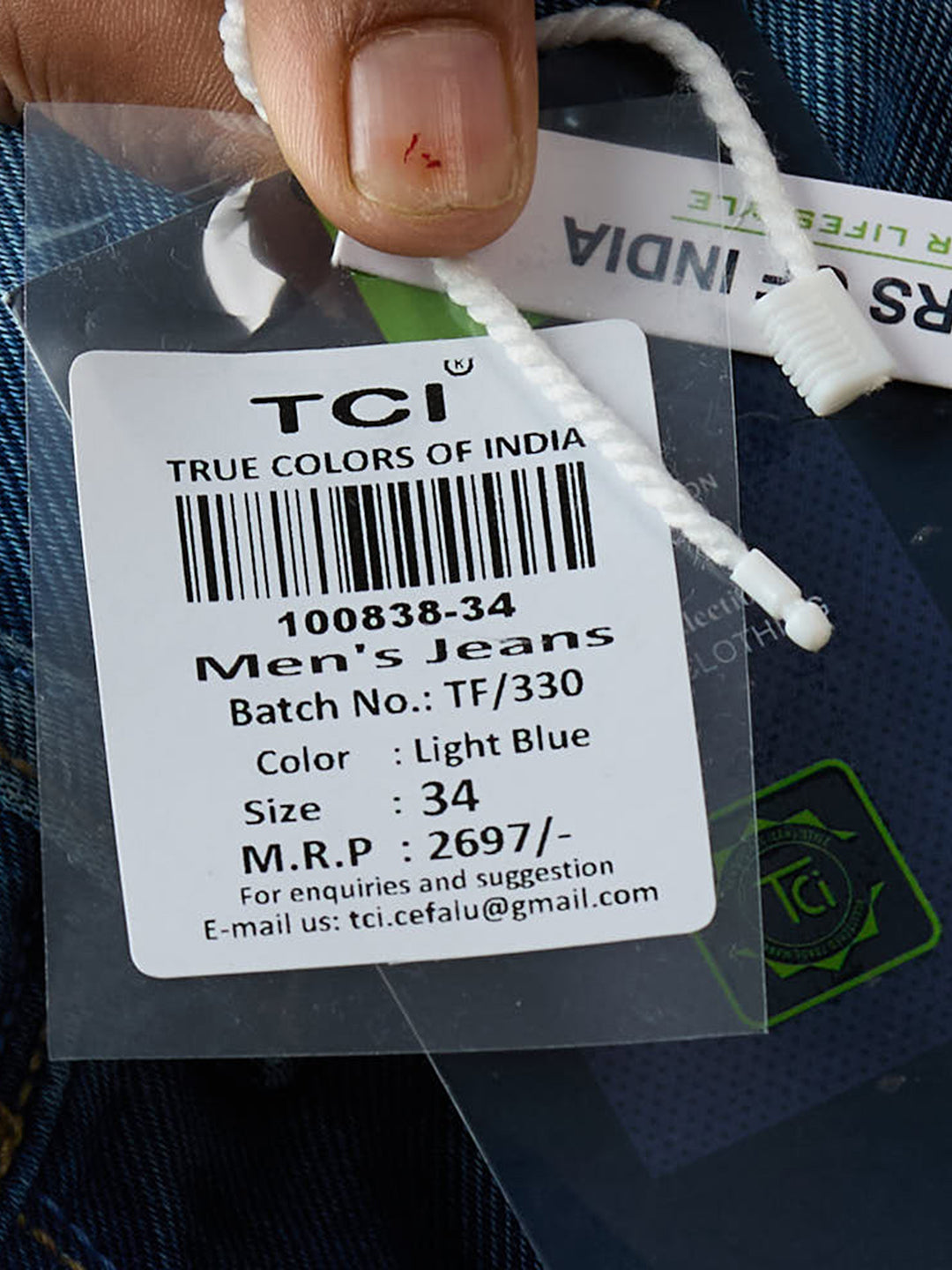 TCI Mens Jupiter Blue Denim Slim Fit jeans - Comfort and Style