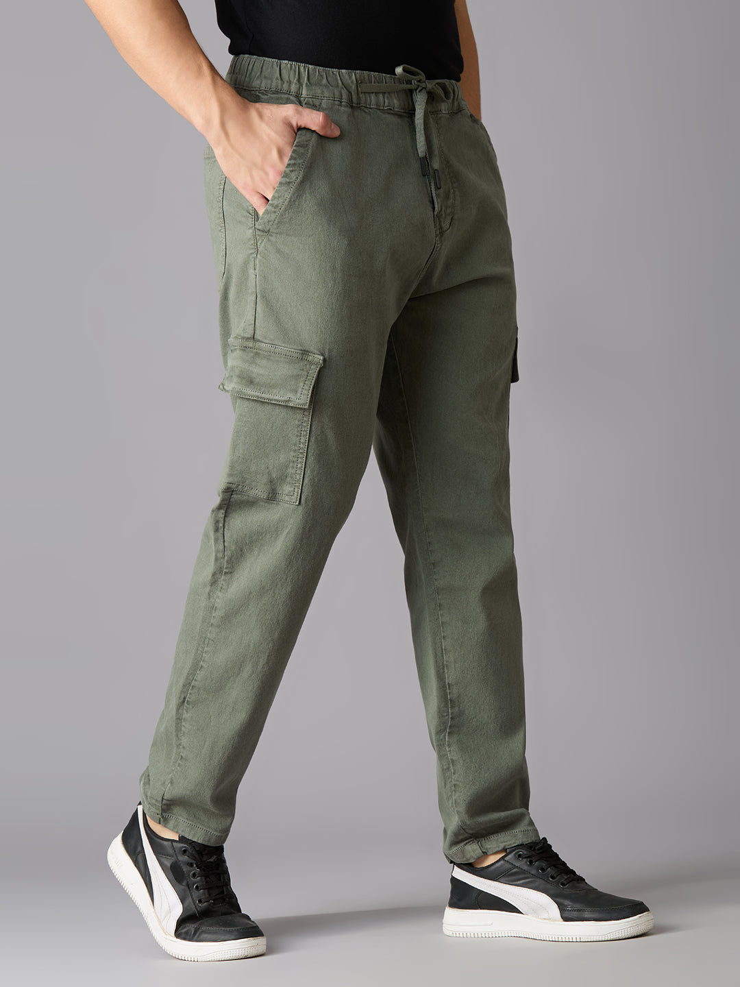 Cefalu Men Olive Cargo Pants