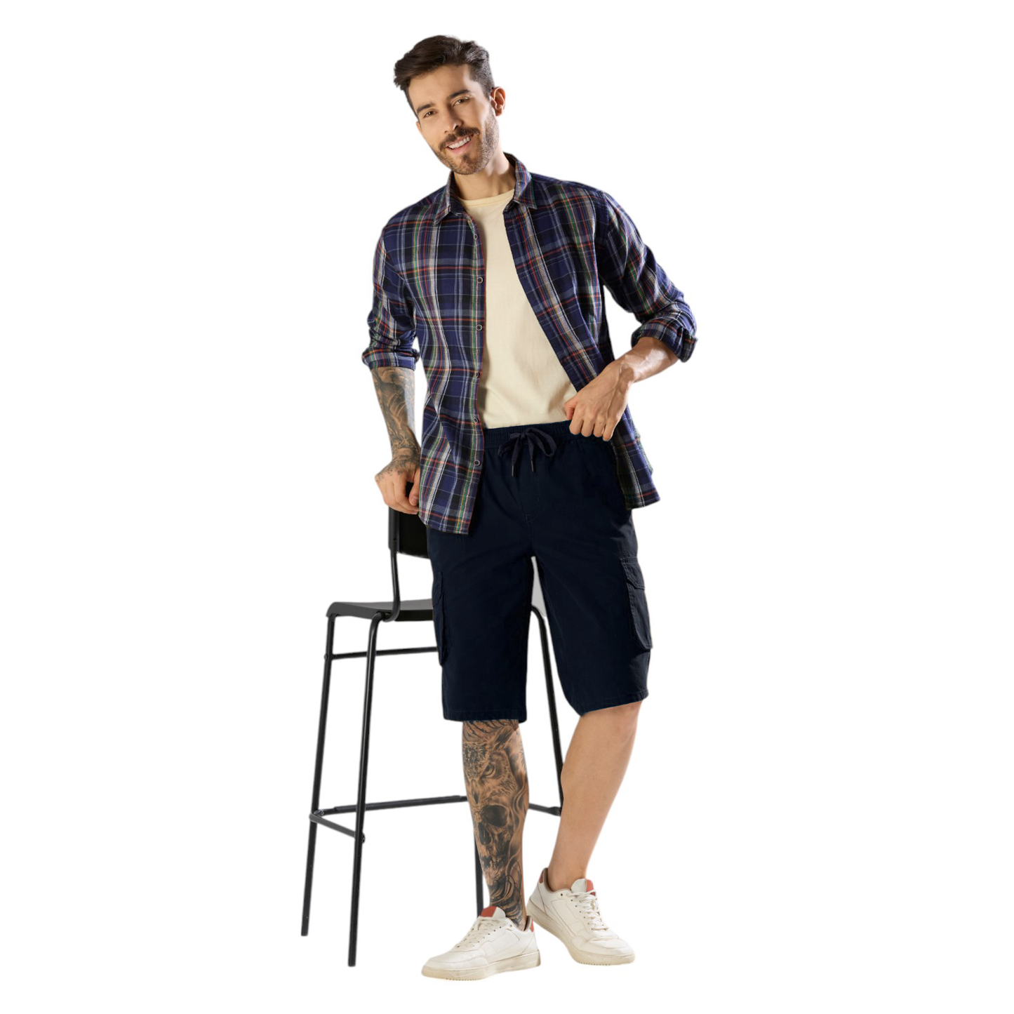 Cefalu Men Black Capri Pants