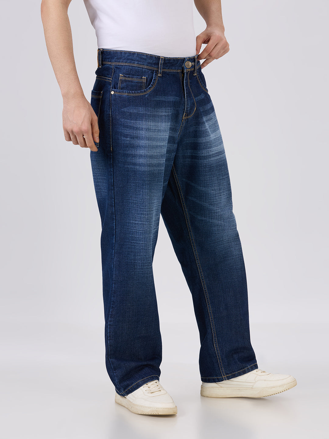 TCI Mens Loose fit Jean MidBlue farm Aura and Style