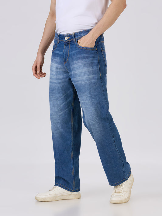 TCI Mens Classic Blue Baggy Fit Denim Jeans for Men – Trendy & Stylish