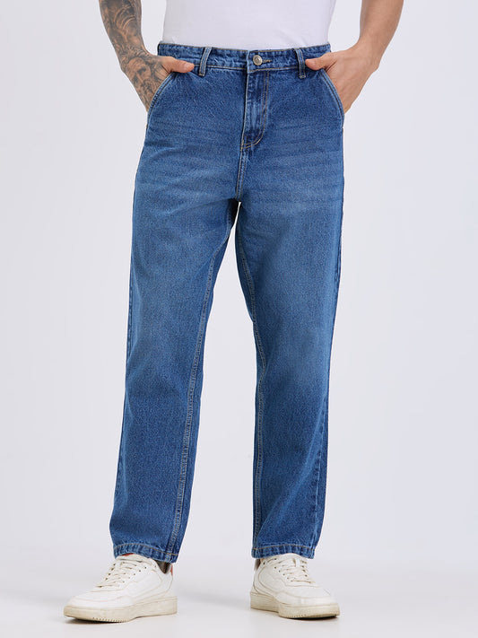 TCI Mens Classic Blue Relax Fit Denim Jeans for Men