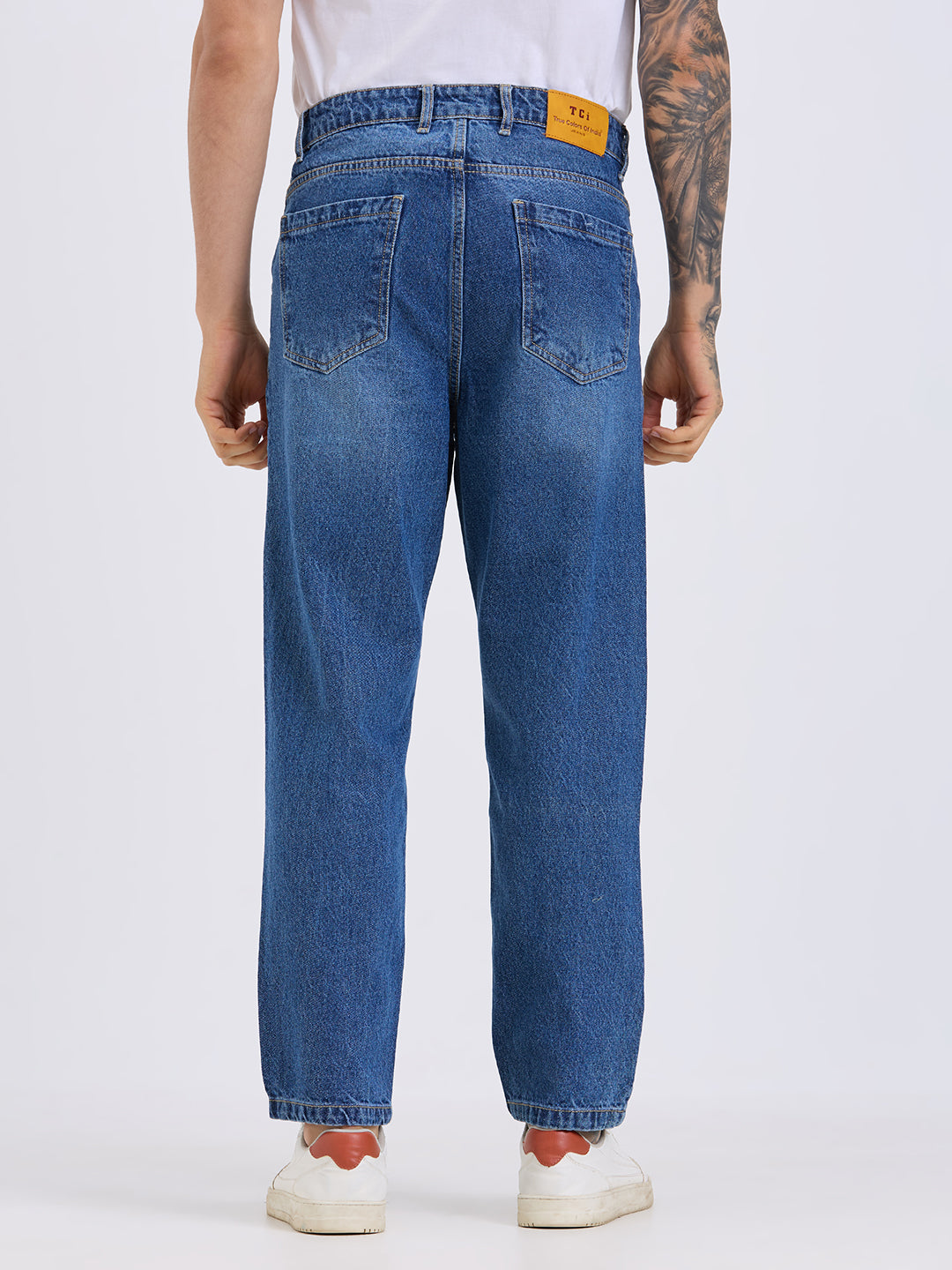 TCI Mens Classic Blue Relax Fit Denim Jeans for Men
