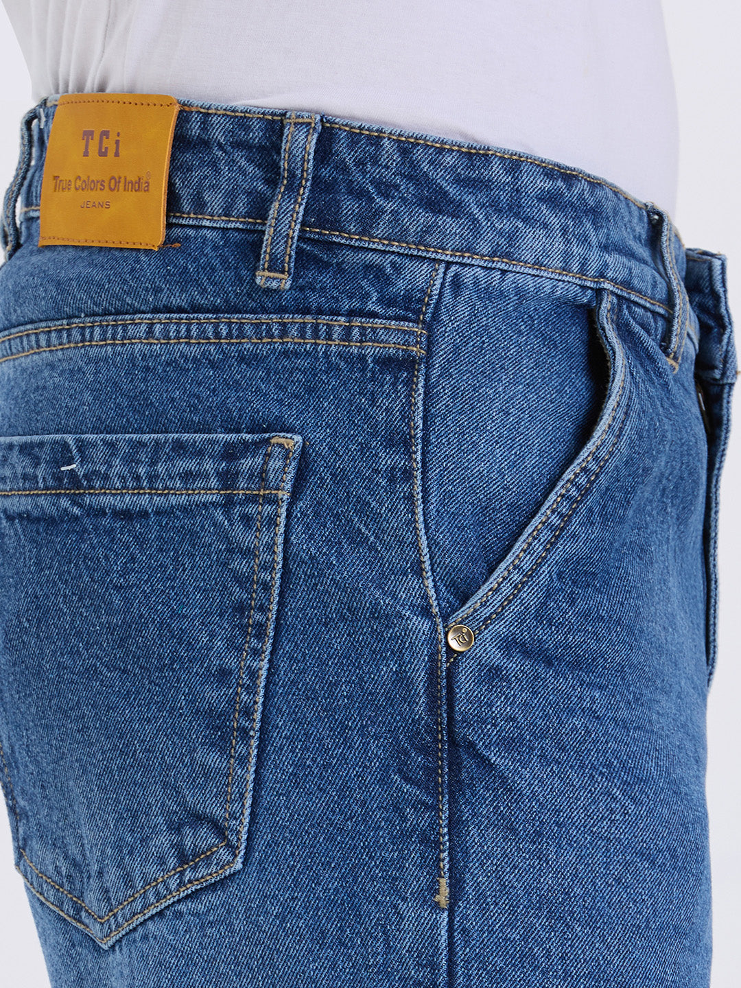 TCI Mens Classic Blue Relax Fit Denim Jeans for Men