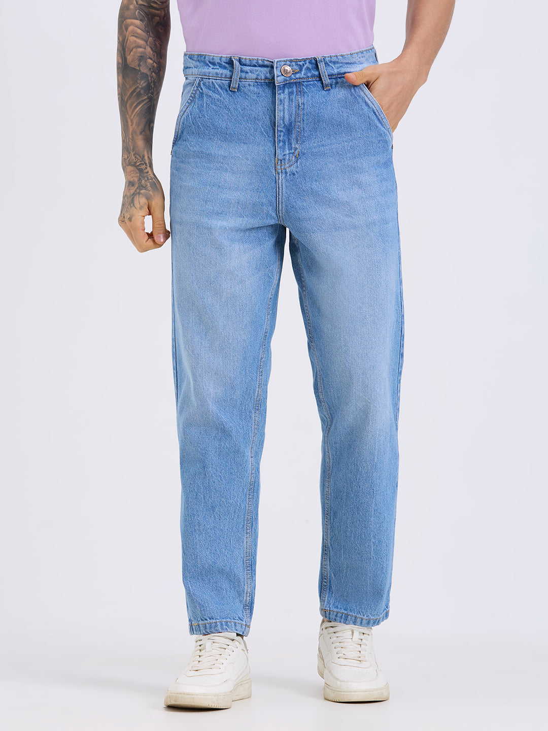 TCI Mens Classic Light Blue Relax Fit Denim Jeans for Men