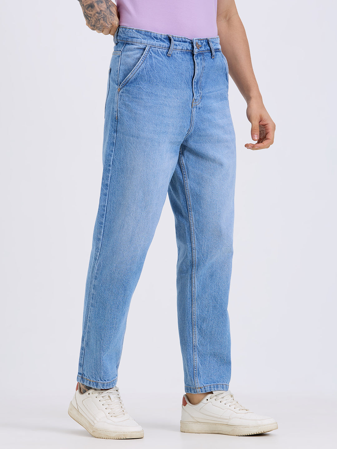 TCI Mens Classic Light Blue Relax Fit Denim Jeans for Men