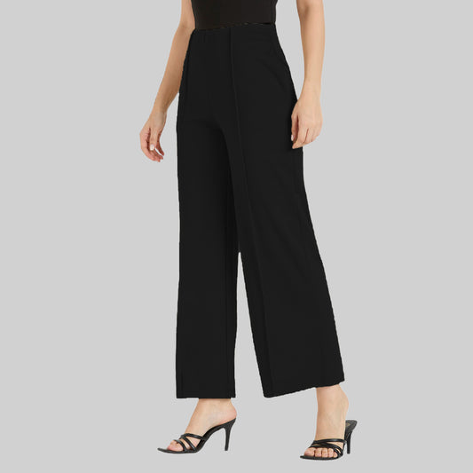 Cefalu Women Black Wide Leg Trousers