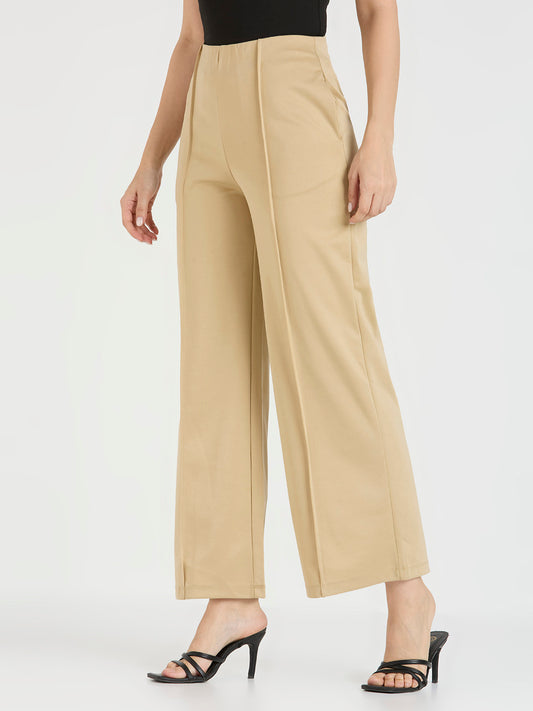 Cefalu Women Khaki Wide Leg Trousers