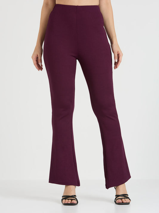 Cefalu Women Wine Flared Pants
