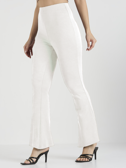 Cefalu Women White Flared Pants