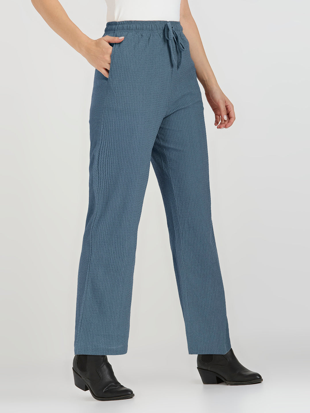CEFALU Women’s Muscara Lycra Comfort-Fit Pyjama with Side Seam Pockets & Adjustable Waist