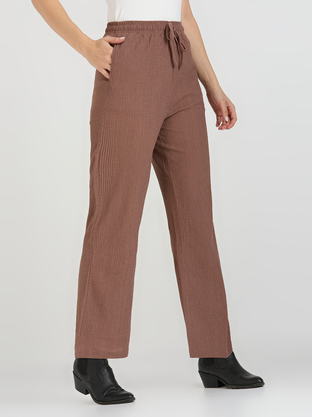 CEFALU Women’s Muscara Lycra Comfort-Fit Pyjama with Side Seam Pockets & Adjustable Waist