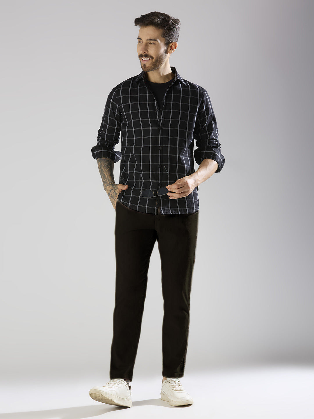 Cefalu Men Dark Brown Trousers