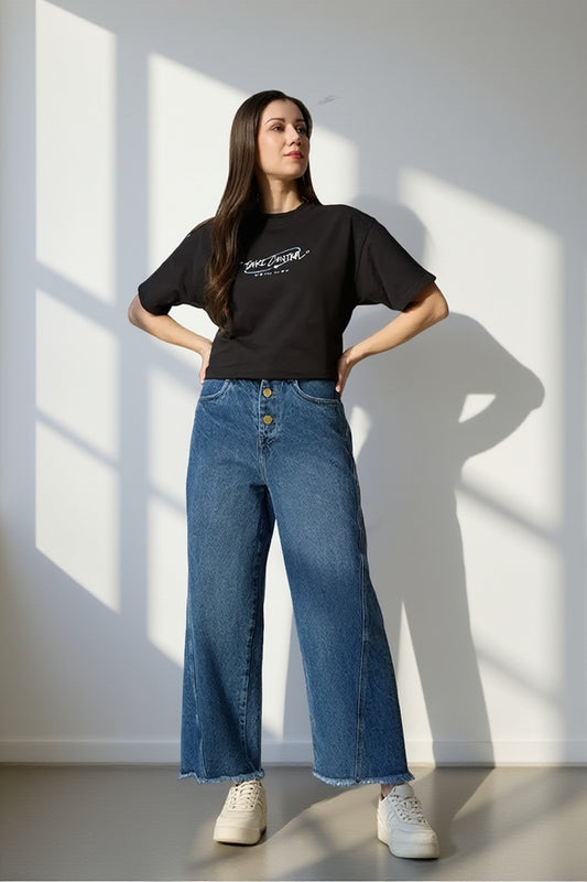 Cefalu Boyfriend Fit Jeans triple-button