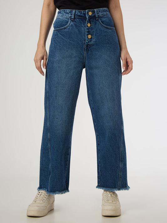 Cefalu Boyfriend Fit Jeans triple-button