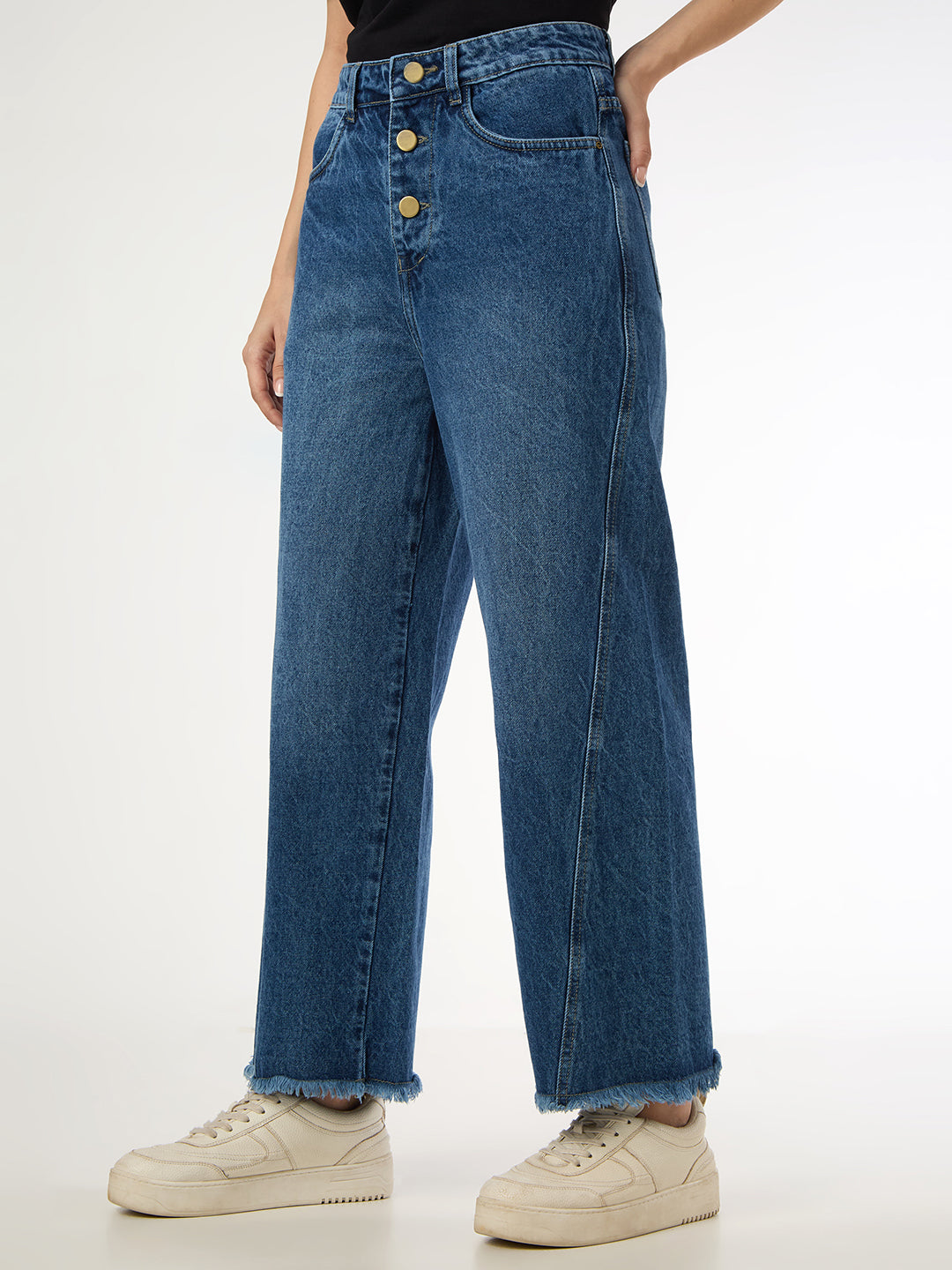 Cefalu Boyfriend Fit Jeans triple-button