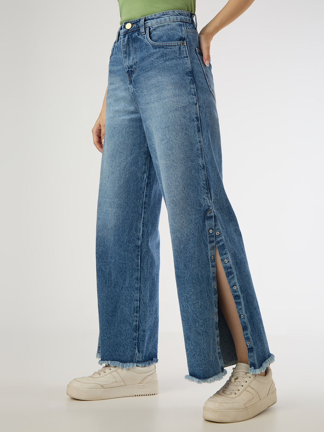 Cefalu side slit jeans modern-retro