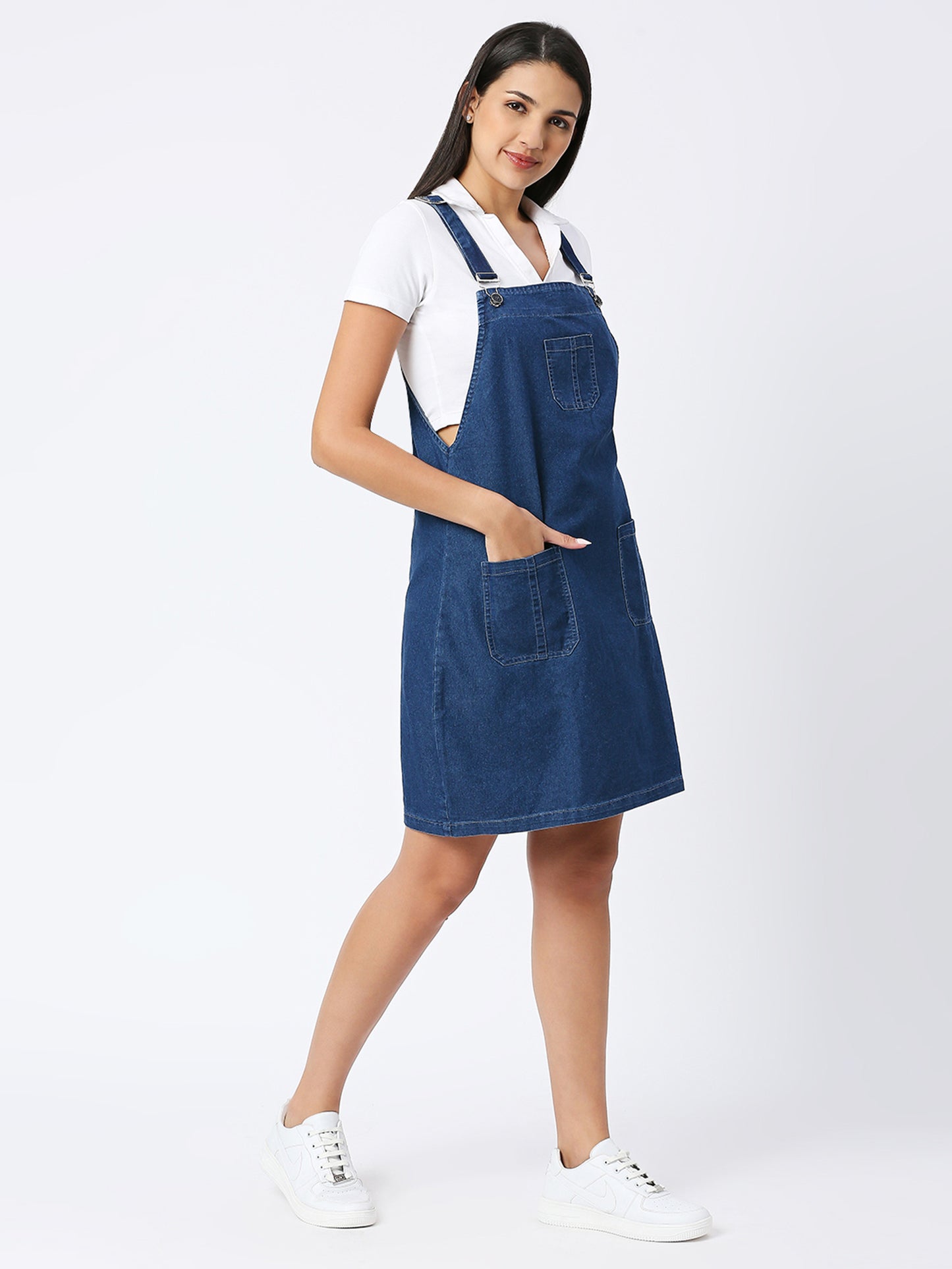 Cefalu®️ Soft Denim Dungaree Skirt Dress/ Romper for Women